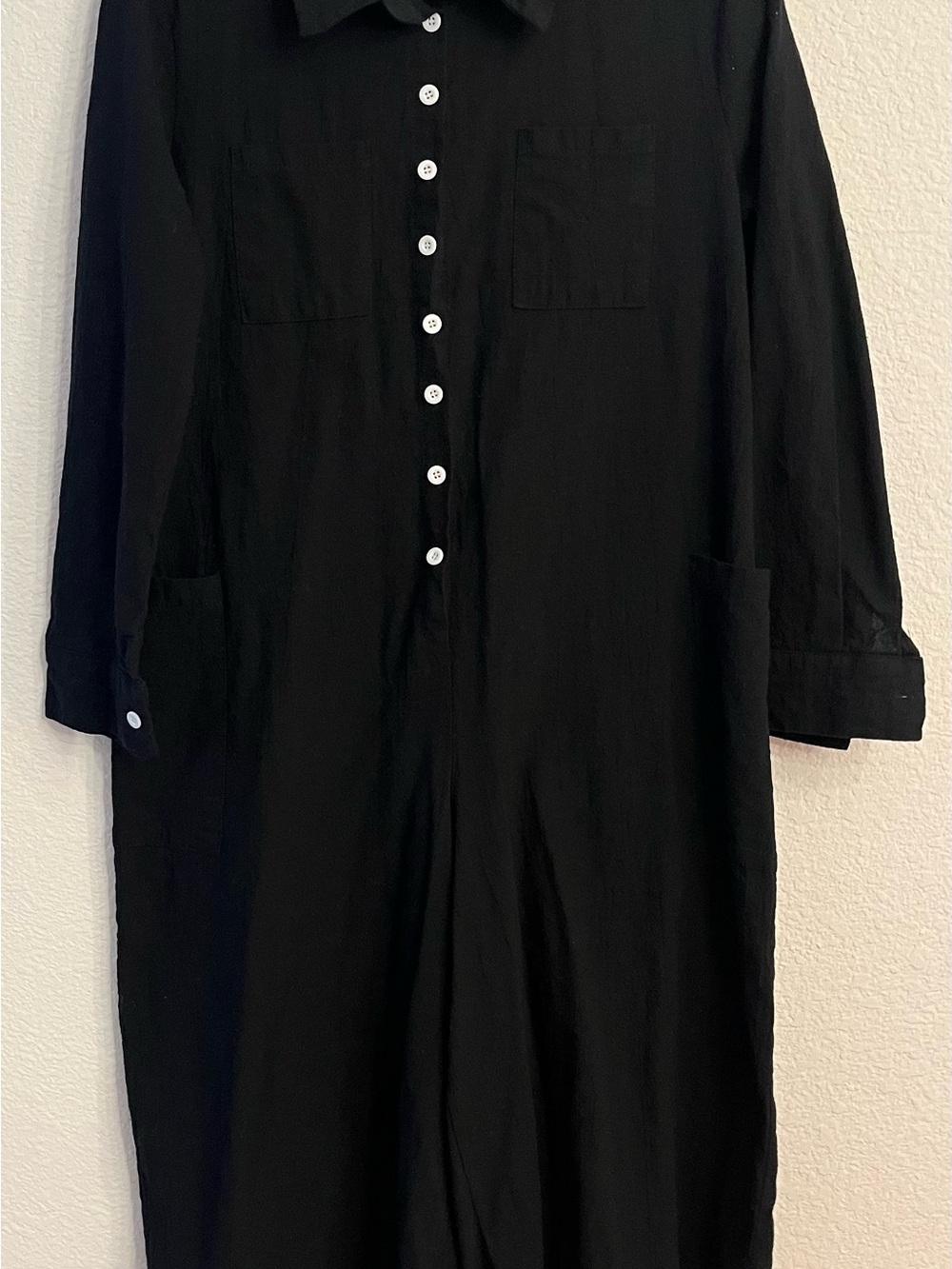 BLACK COTTON CROP PANT JUMPER
